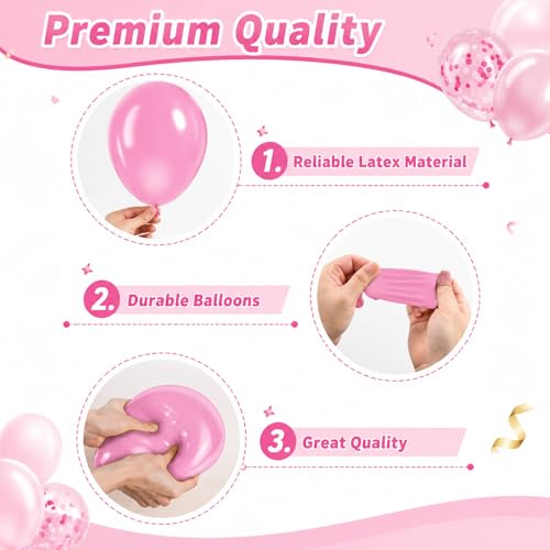 Image of Pink Yellow Green Balloons, 60 Pcs 12 Inch Olive Green Yellow Peach Pink Rose Red Latex Balloons for Summer Birthday Baby Shower Party Decorations