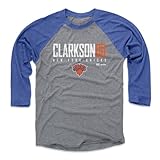 500 LEVEL Jordan Clarkson New York Knicks Elite 3/4 Sleeve T-Shirt (Royal/Heather Gray, Small)