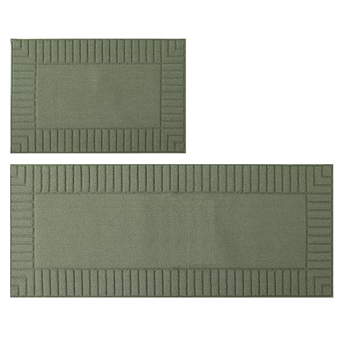 Beqhause YFQHHLT8371GN2460S Kitchen-Rugs-Non-Slip-Kitchen-Mats-For-Floor Machine Washable Kitchen Rugs 2 Pieces Kitchen Carpet Runner thumb #6