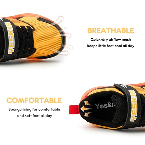 YESKIS Toddler Light Up Shoes Boys Girls LED Flashing Lightweight Comfortable Breathable Mesh Running Sneakers for Toddler and Little Kid3