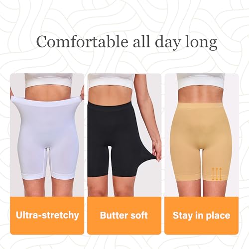 Image of Slip Shorts for Women Under Dresses Anti Chafing Boyshorts Seamless Smooth Shorts