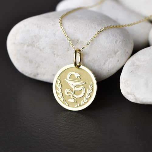 Collier pendentif pièce gravée durable en argent sterling plaqué or