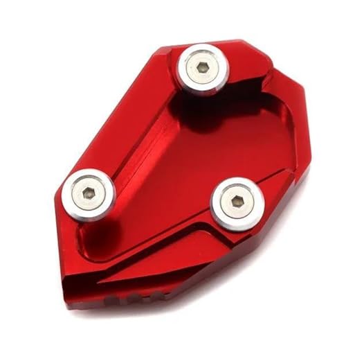 Expander Für Ducati Für Diavel 1200 2010-2016 2017 Motorradzubehör Seitenständer Seitenständerverlängerung Vergrößerung Tellerpolster(ROT)