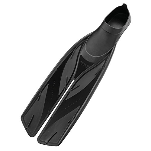 Atomic Aquatics Full Foot Split Fins for Scuba Diving & Snorkeling | Durable High-Performance Swimming Fins with Split Blade, Black, 9.0-10.0 (42/43)