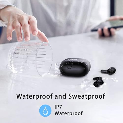 Image of Wireless Earbuds, Bluetooth Ear Buds 5.4 Mini HiFi Stereo with 4 ENC Noise Cancelling Mics Wireless Headphones, in Ear Earphones 40H IP7 Waterproof, USB C, Bluetooth Headset for Sports, Gym, Workout