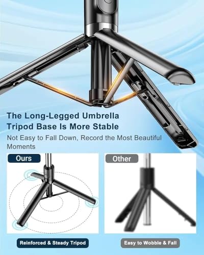 Image of NEXSA R1S-L Mini LED Fill Light Tripod Selfie Stick 155CM 61Inches 3 in 1 Multifunction Aluminium for Vlogging /Photography /Videography for All Mobile Smartphones (Multicolor)