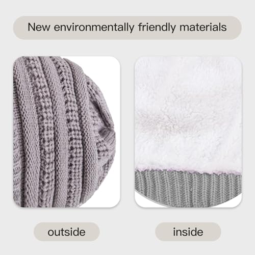 Winter Mittens Gloves Beanie Hat Set Kids Toddler Thick Warm Knit Fleece Lined Thermal Set for Baby Boys Girls3