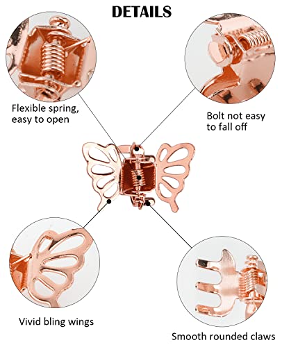 30 pinzas pequeñas mariposa rose gold miniatura 2
