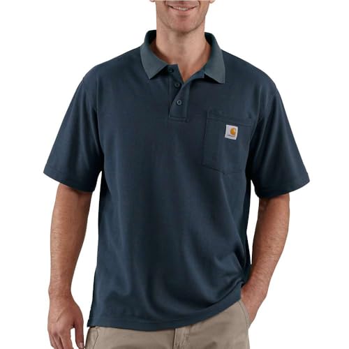 Carhartt Men's Loose Fit Midweight Short-Sleeve Pocket Polo, Navy, XX-Large