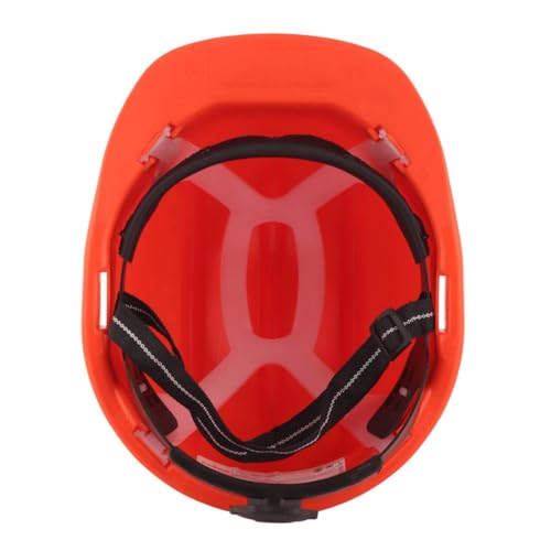 Image of KARAM PN521 Safety Helmet for Men Construction Helmet | Ratchet Type Adjustment with Adjustable Chin Strap | Work Helmet with Side Slot for Attachment | is:2925:1984 Certified | Orange | Pack of 5