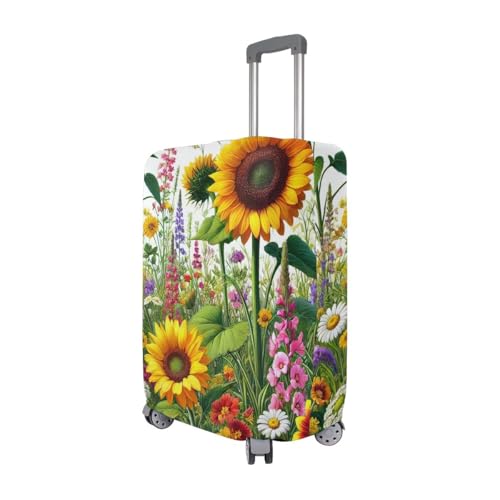 CHIFIGNO Wildflower Sunflower Carry on Protector Cover Elastic Luggage Cover with Concealed Zippers for 18-32 Inch Luggage M Fits 22-24 Inch3