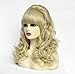 Rugelyss Long Wavy Blonde Wig with Bang Big Bouffant Beehive Wigs for Women fits 80s Costume or Halloween Party