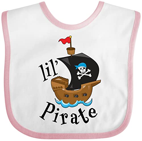 inktastic Lil' Pirate Pirate Ship, Blue Bandana Baby Bib
