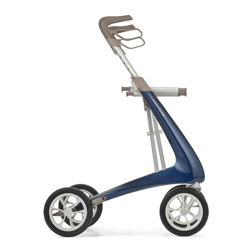 byACRE Carbon Ultralight Rollator - World's Lightest Carbon Rollator - Only 10.6 lbs/for Indoor and Outdoor Use/Foldable and Easy to Travel with (Royal Blue, Wide Track)