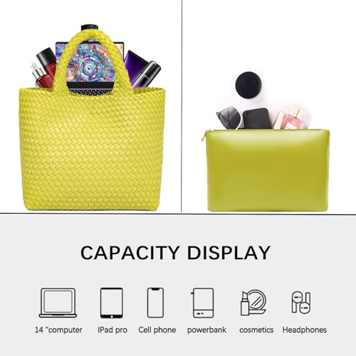 Image of JINMANXUE Fashion Woven Bag Shopper Bag Travel Handbags and Purses Women Tote Bag Large Capacity Shoulder Bags