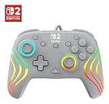 Turtle Beach Afterglow Wave Gris Mando de juego RGB con cable para Nintendo Switch 2