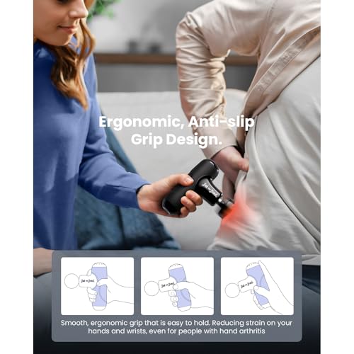 Image of BOB AND BRAD Q2 Plus Mini Massage Gun with Heat, Pocket-Sized Heated Deep Tissue Massager, FSA Portable Muscle Massager Gun, Ultra Small & Quiet Travel Massage Gun for Pain Relief, HSA Eligible