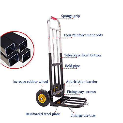 Carretilla plegable con ruedas sólidas y capacidad 125 kg miniatura 3