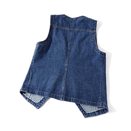 Chaleco de mezclilla para mujer con cuello en V estilo casual de primavera 6