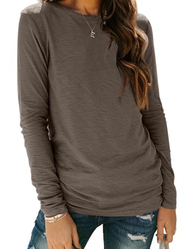 Image of AUTOMET Women's Long Sleeve Crewneck Shirts Casual Basic Tops