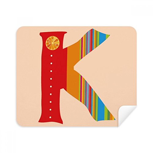 Chiffon de nettoyage lunettes K Alphabet orange essuie écran téléphone en suède 2Pcs