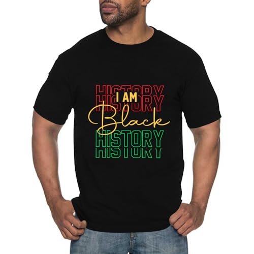 Grezea Black History T Shirts for Men:African American Freedom Shirts Black History Month Shirt