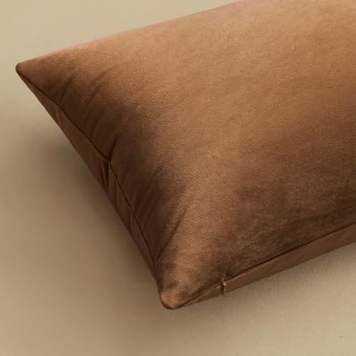 Image of MIULEE Pack of 2, Velvet Soft Soild Decorative Square Throw Pillow Covers Set Cushion Case for Sofa Bedroom Car 18 x 18 inch 45 x 45 cm