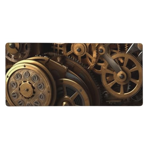 Tapis de souris de jeu motif engrenages steampunk cool taille XXL pour PC portable