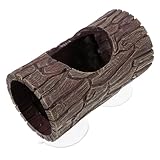 DECHOUS Escondite para Lagartos Ventosa Decoración Natural de Tronco de Árbol para Terrario de Reptiles Refugio Seguro y Duradero para Geckos Anfibios y Peces Adorno para Tanque de