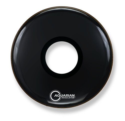 Aquarian Drumheads RPT22BK Regulator Black 22-inch Bass Drum Head, gloss black