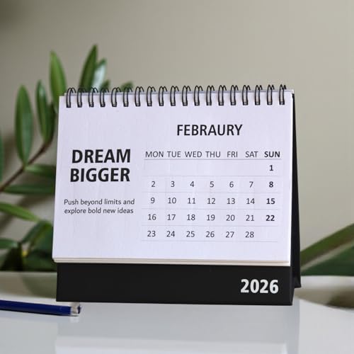 Image of INNAXA Desk Calendar 2026 Landscape 4.6 x 6.5 inch Handmade Recycled paper. Motivational