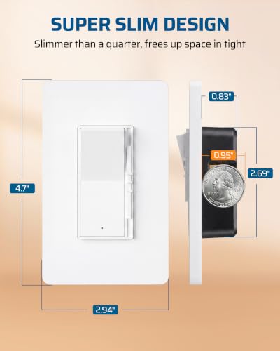 DEWENWILS Dimmer Light Switch, Single Pole/3-Way Slide Dimmer Light Switch - image 9