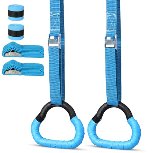 Anillas gimnásticas con correas ajustables 1m, diseño azul