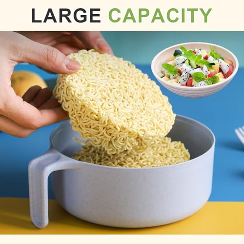 Image of BAUFIX Microwave Ramen Bowl with Lid, 2025 New Noodles Bowl Set with Chopsticks, Spoon, Fork, Portable Cooker for Dorm, Home, Office (Green)