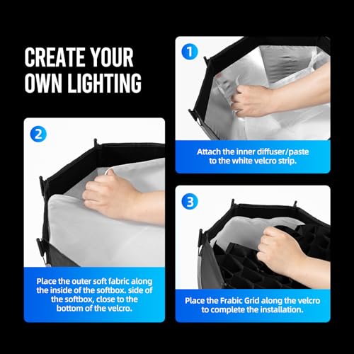 AMBITFUL 11.8"/30cm Mini Softbox Quick Release & Fold Soft Box Bowens Mount with Speedlight Bracket,Compatible with COB LED Video Light with Diffusers/Honeycomb Grid/Bag (PS 30 SE)