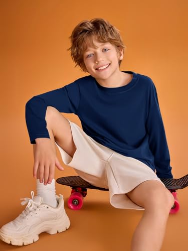 Image of Haloumoning Kids Boys Long Sleeve Crewneck T-Shirts Tee Tops 5-14 Years