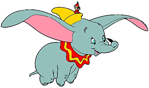 Image of Dumbo Flying Elephant Disneyland Cartoon - Sticker Graphic - Auto, Wall, Laptop, Cell, Truck Sticker for Windows, Cars, Trucks