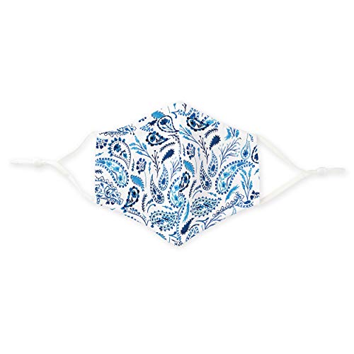 Weddingstar 3-Ply Adult Washable Cloth Face Mask Reusable and Adjustable with Filter Pocket - Blue Paisley - Image 3