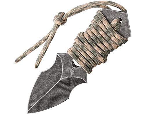 CBR346 Camo Cord Wrapped Tactical Neck Fixed Blade Knife + Sheath