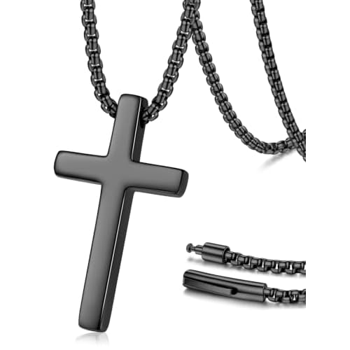 PROSTEEL Cross Necklace for Men Stainless Steel Pendant Chain