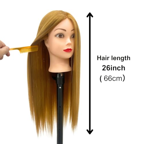 2634-2834 light auburn hair mannequin head practicing braiding cosmetology mannequin head with hair for styling training head for group practice braids skills and have fun