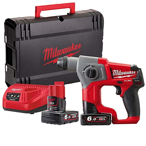 Milwaukee M12 CH-602X - Martillo de Combustible SDS (12 V, 2 x 6,0 Ah, Iones de Litio)