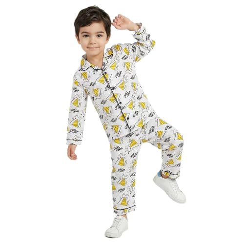 Image of CLAP Kids Cotton Printed Full Sleeves Night Suit
