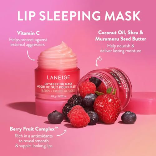 Image of Laneige Lip Sleeping Mask | Moisturizing Lip Treatment with Vitamin C + Shea Butter for Soft Hydrated Lips | Overnight Repair | Lip Balm For Dry Chapped Lips| Lasting Hydration