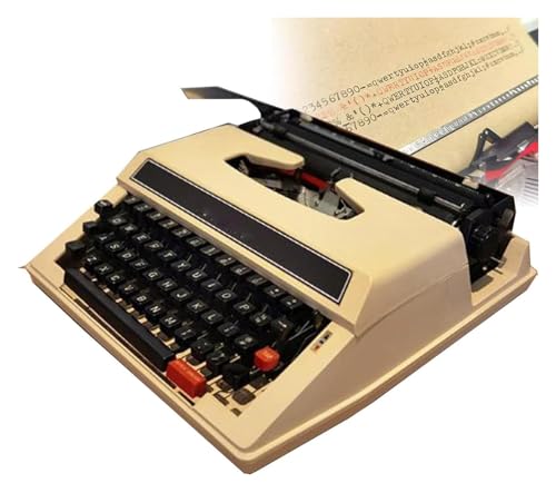 FXLUHAY Máquina de Escribir Manual clásica y Antigua, portátil, fácil de Usar, Incluye Juego de Cintas, máquina de Escribir,