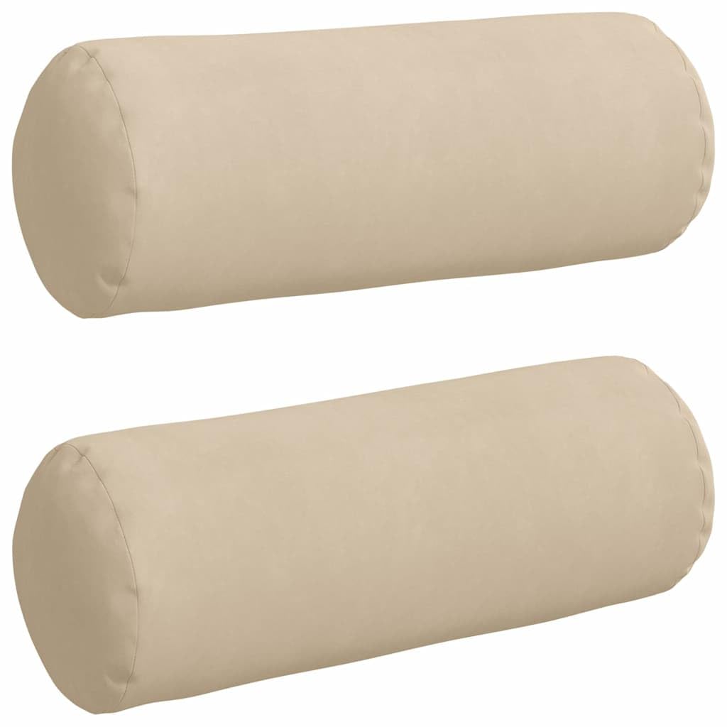 2er Set Nackenrollen Dekokissen 25 x 70 cm Cremeweiß - Weiche Mikrofaser Zierkissen mit Polyester-Füllung und Reißverschluss für Wohnzimmer, Schlafzimmer und Sofa