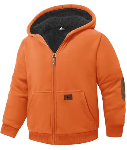 Image of SWISSWELL Unisex Boys Girls Fleece Hoodie Sherpa Lined Jacket Zip Up Hooded Sweatshirt Winter Outerwear for Kids
