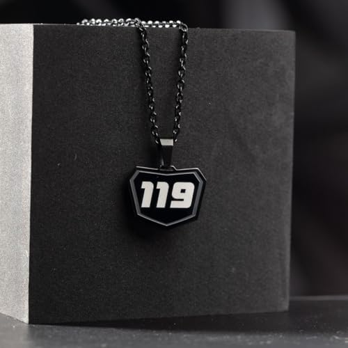 Motocross Number Necklace - Pendant for Dirt Bike and Motocross Racing - 3 Digit Chain - Racing Number Jewelry and Chain3