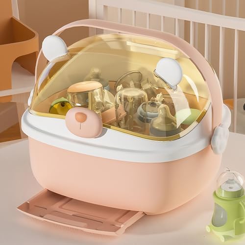 QDTTSRY Baby Bottle Drying Rack Storage, Nursing Bottle Storage Box