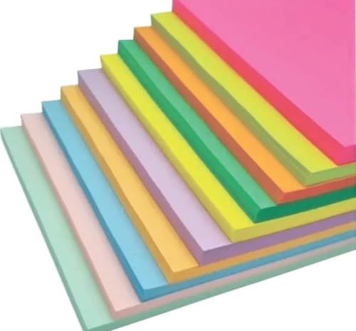 La Mejor Recopilación de Papel pastel más recomendados. 49 Papel Bond Multicolor para Manualidades, 1000 Hojas en 10 Colores Pastel Surtidos, Tamaño 28 x 21.5 cm, 70g/m², Ideal para Origami, Arte y Proyectos Creativos